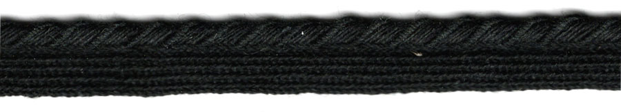 <font color="red">IN STOCK<br>MADE IN USA</font><br>3/8" Cotton Gimp Cordedge Piping-Black