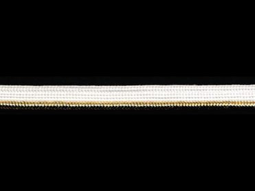 <font color="red">IN STOCK</font><br>3/8" Metallic/Rayon Cordedge Piping-Gold/White Apron