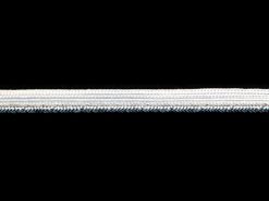 <font color="red">IN STOCK</font><br>3/8" Metallic/Rayon Cordedge Piping-Silver/White Apron