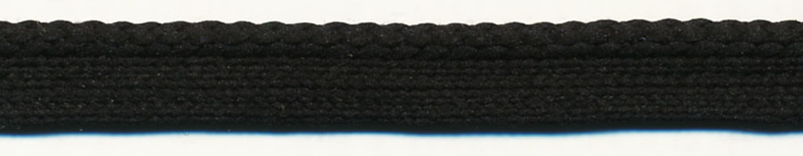 <font color="red">IN STOCK</font><br>3/8" Basic Rayon Cordedge Piping-Black Edge/Black Apron