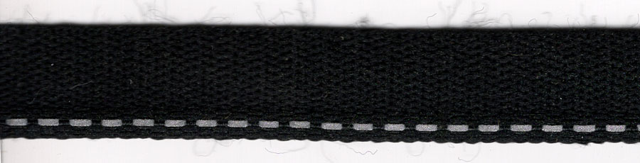 <font color="red">IN STOCK</font><br>1/2" Super Poly Tape w/3M Reflective Stitch-Black/Silver