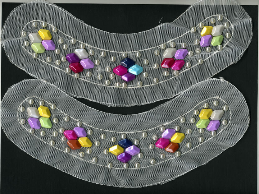 9" Beads On Mesh Collar-Multi Color