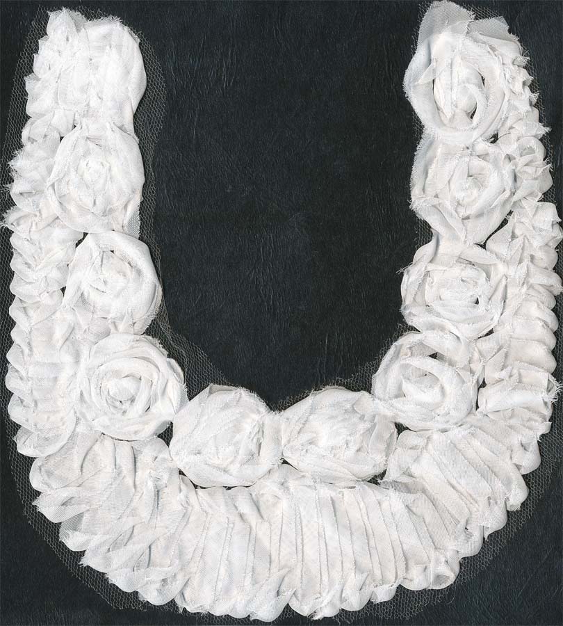 12" X 10" Cotton Re-Embroidered Collar-White