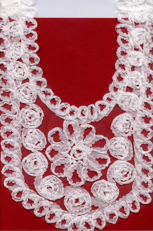 Re-Embroidered Floral Collar-White