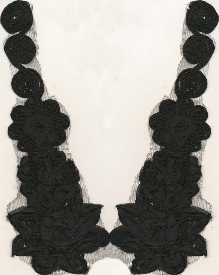 15" x 5" Crochet 2-Piece Collar-Black