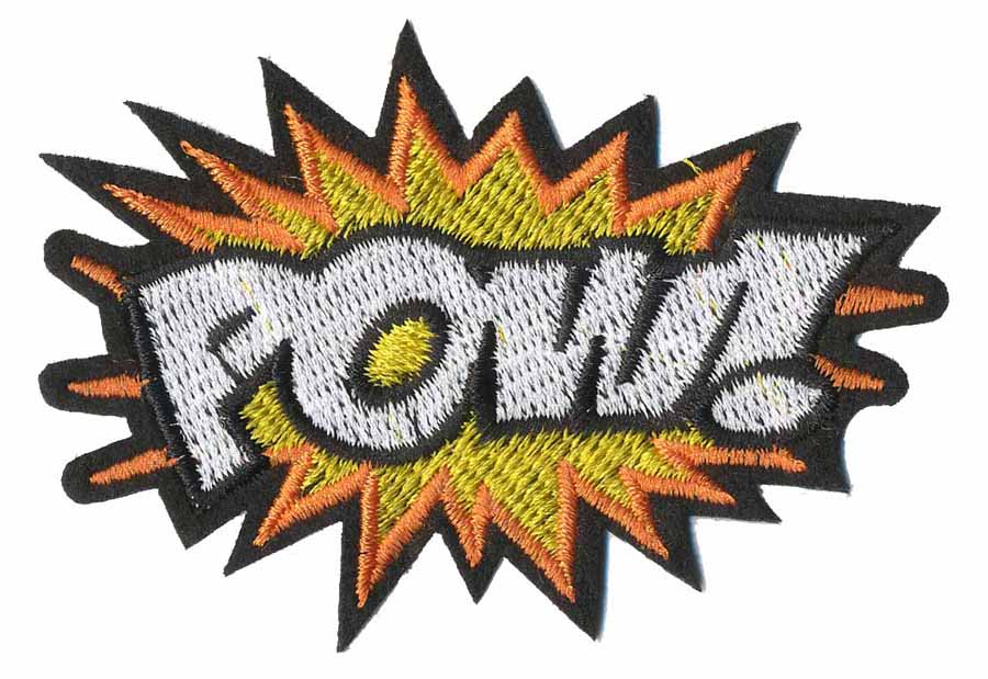 2+1/2" x 3+1/2" Pow! Patch With Heat Seal-White/Yellow/Orange/Black