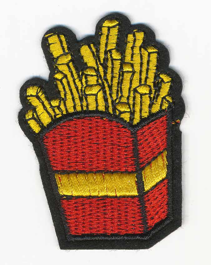 1+3/4" x 2+1/2" French Fries Patch With Heat Seal-Yellow/Red/Black