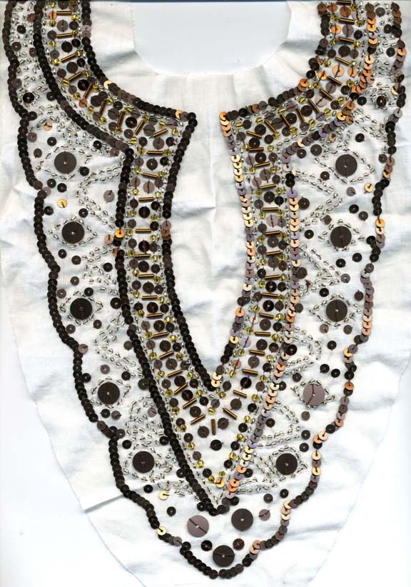 11" x 7.25" Sequins + Beads Collar