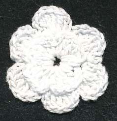 1+9/16" Crochet Flower-White