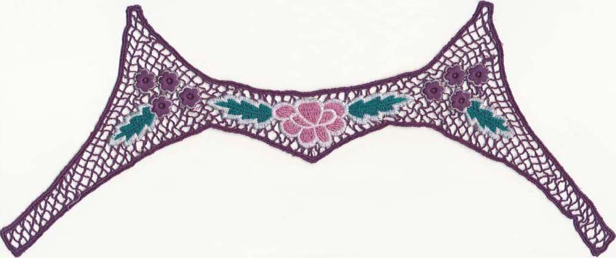 Embroidered Floral Yoke-Purple Combo