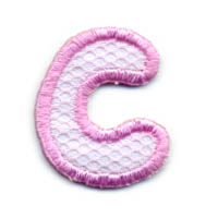 1+1/4" Letter "C"-Pink/White Combo