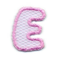 1+1/4" Letter "E"-Pink/White Combo