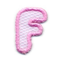 1+1/4" Letter "F"-Pink/White Combo