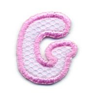 1+1/4" Letter "G"-Pink/White Combo