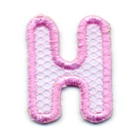 1+1/4" Letter "H"-Pink/White Combo