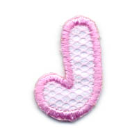 1+1/4" Letter "J"-Pink/White Combo