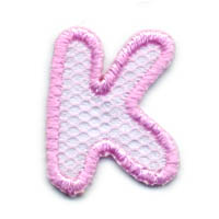 1+1/4" Letter "K"-Pink/White Combo