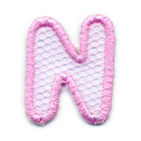 1+1/4" Letter "N"-Pink/White Combo
