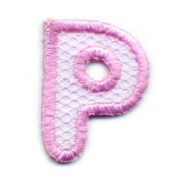 1+1/4" Letter "P"-Pink/White Combo