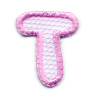 1+1/4" Letter "T"-Pink/White Combo