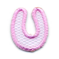 1+1/4" Letter "U"-Pink/White Combo