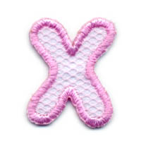 1+1/4" Letter "X"-Pink/White Combo
