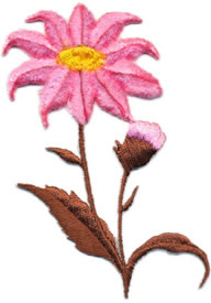2+1/4" X 3+1/2" Chenille Daisy-Brown/Pink/Yellow Combo