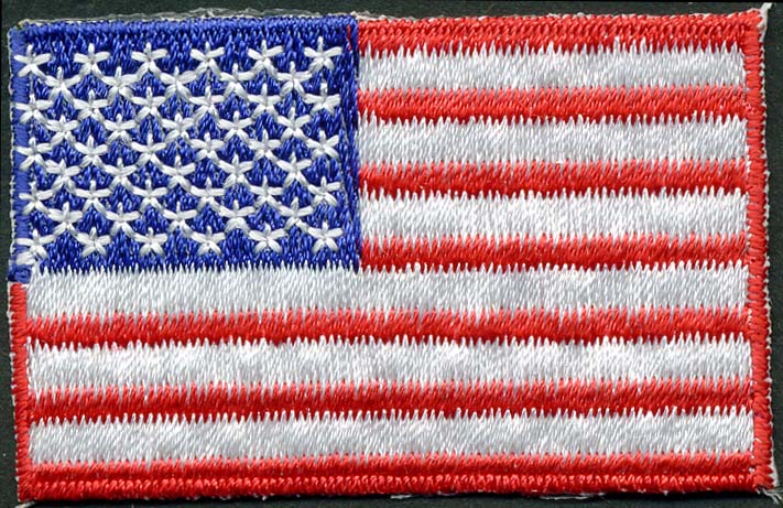 2.25" X 2" USA Flag Applique-Red-White-Blue