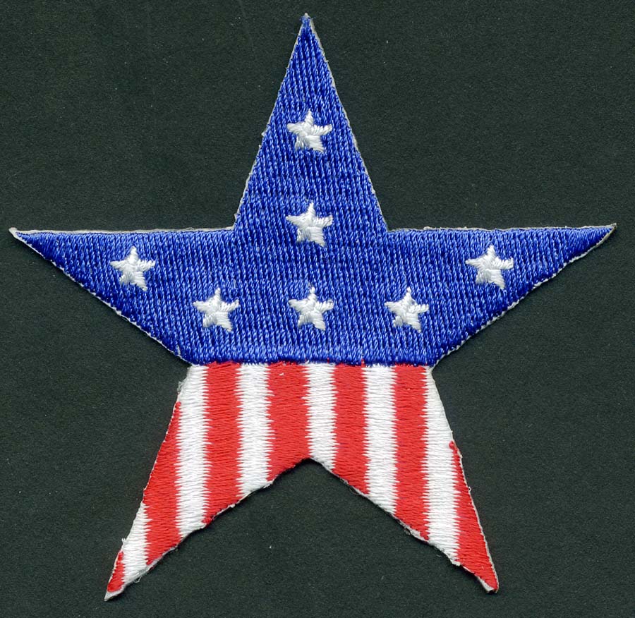 3.25" X 3.25" USA Star Flag Applique-Red-White-Blue