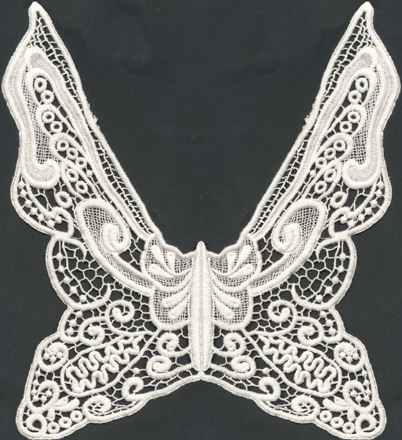 Butterfly Cotton Venise Lace Collar-Ivory