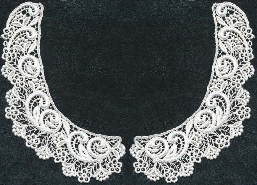 7.5" Rayon Venise Collar-White