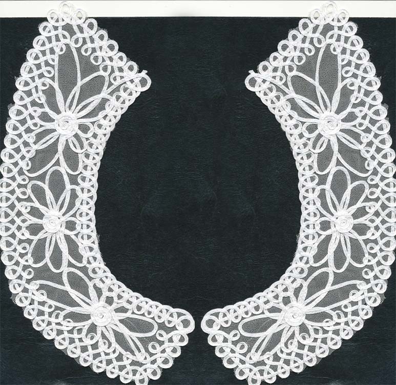 10.5" Re-Embroidered 2-Piece Collar-White