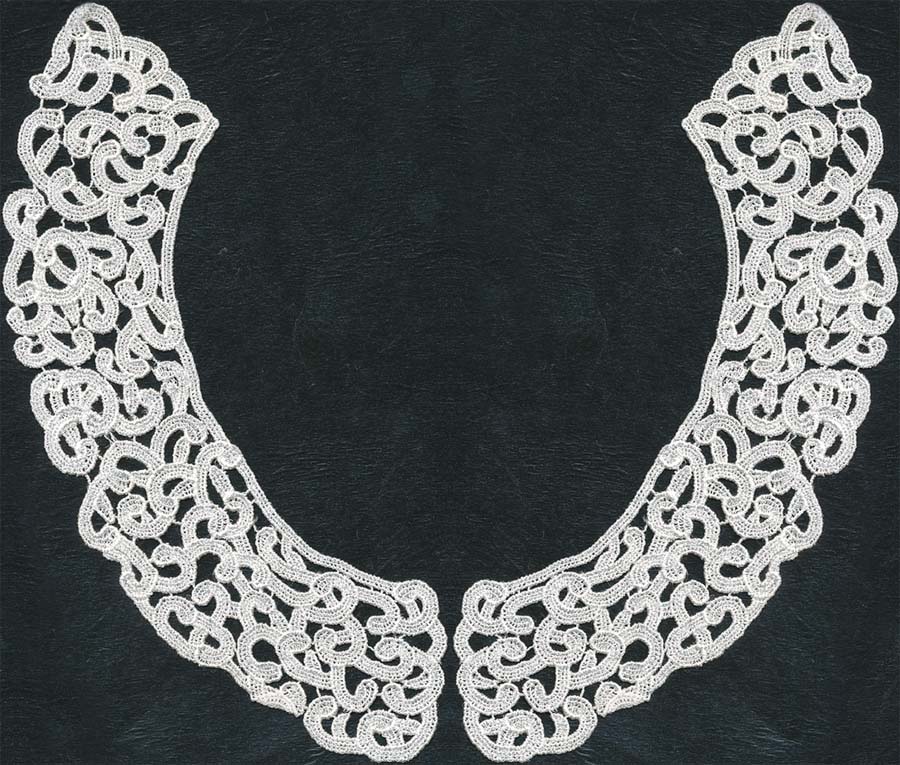 9" Rayon Venise 2-Piece Collar-White