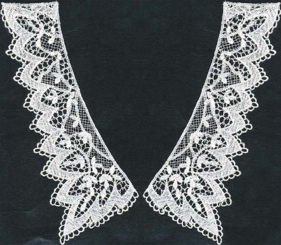 10.5" Rayon Venise 2-Piece Collar-White