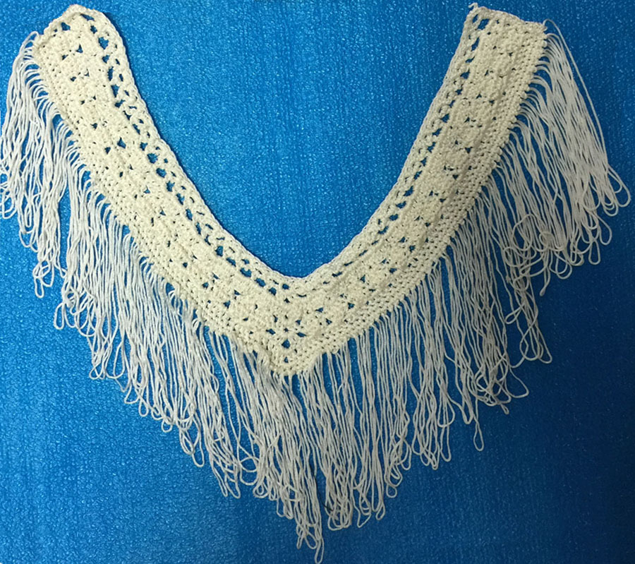 5" Rayon Crochet Collar with Fringe-Natural