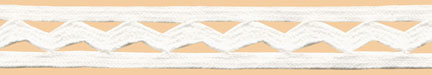 <font color="red">IN STOCK</font><br>1/2" Cotton Ric Rac With Middy Braid-White