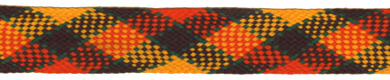<font color="red">IN STOCK</font><br>1" No-Latex 100% Soft Cotton Flat Braid-Orange/Gold Plaid