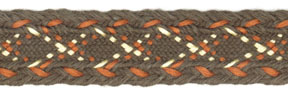 <font color="red">IN STOCK</font><br>5/8" Cotton/Poly Cross Stitch Braid-Loden/Rust Combo