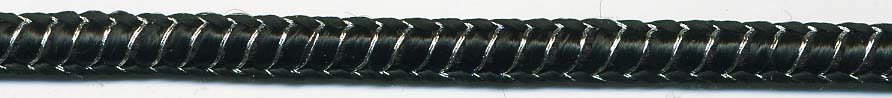 1/4" Metallic/Rayon Oval Cord-Silver/Black
