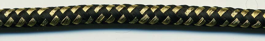 1/4" Metallic/Rayon Tubular Braided Cord-Gold/Black