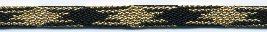 5/16" Metallic Lame/Rayon Gimp Braid-Gold/Black Combo<br>see Special Pricing Tab