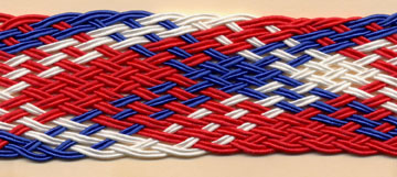 1+1/2" Wide Rayon Plaited Soutash-Red/White/Blue<br>see Special Pricing Tab
