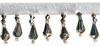 1" Beaded Fringe On Ribbon-Silver