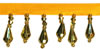 1" Beaded Fringe On Ribbon-Gold