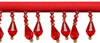 1" Beaded Fringe On Ribbon-Red