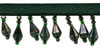 1" Beaded Fringe On Ribbon-Hunter Green