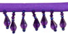 1" Beaded Fringe On Ribbon-Dark Purple