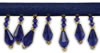 1" Beaded Fringe On Ribbon-Sapphire Blue