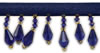 1" Beaded Fringe On Ribbon-Sapphire Blue