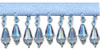 1" Beaded Fringe On Ribbon-Light Blue